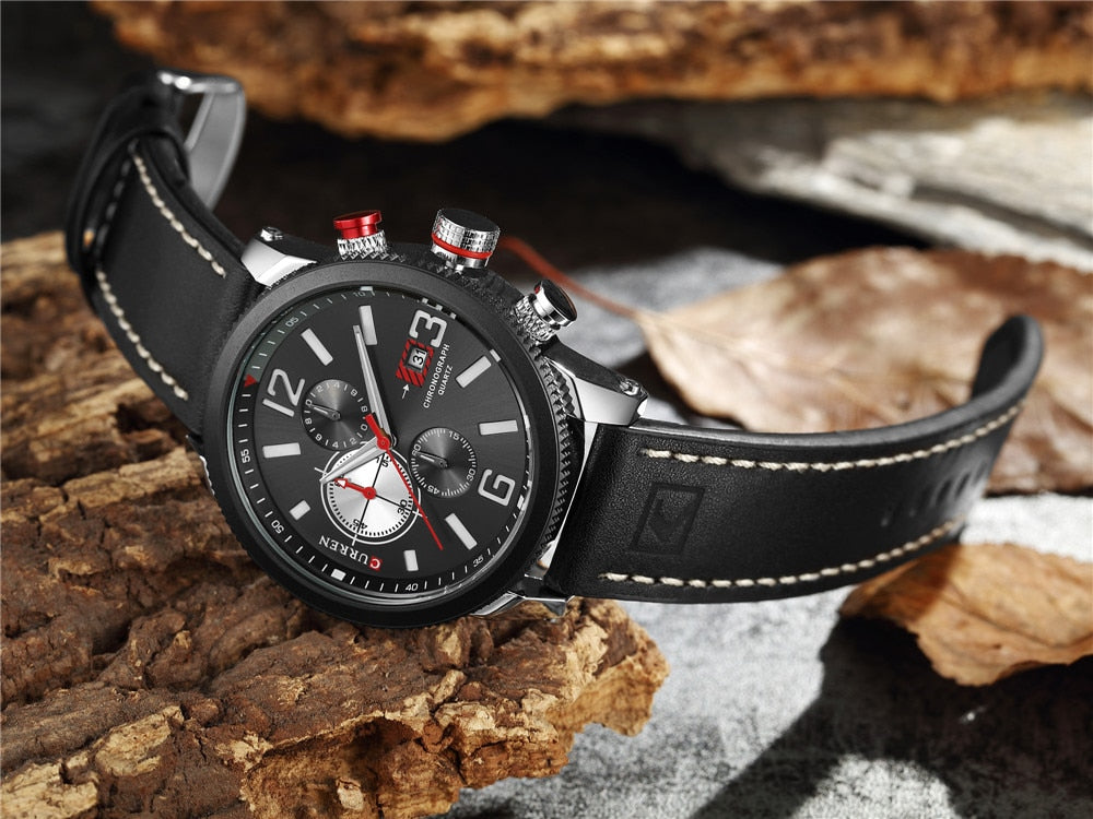 Watch Brand  Leather Quartz Wristwatch For Man  YSYH  Men's Water Resistant