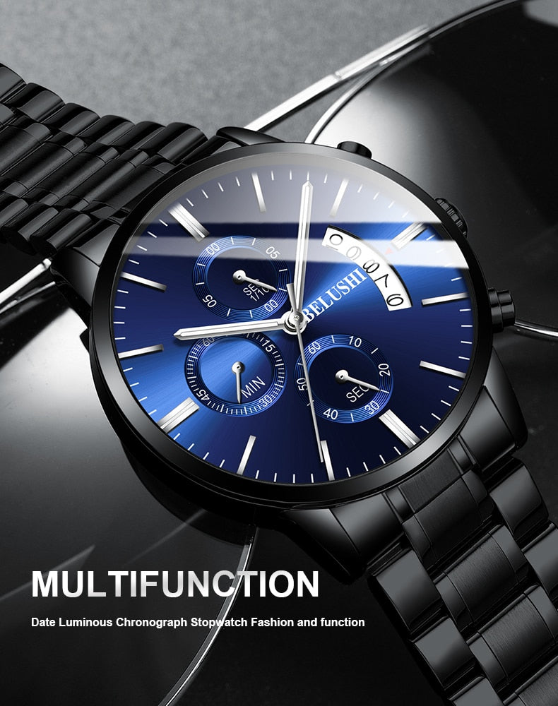 Men's watch luxury brand BELUSHI high-end man business casual watches male waterproof sports quartz wristwatch relogio masculino