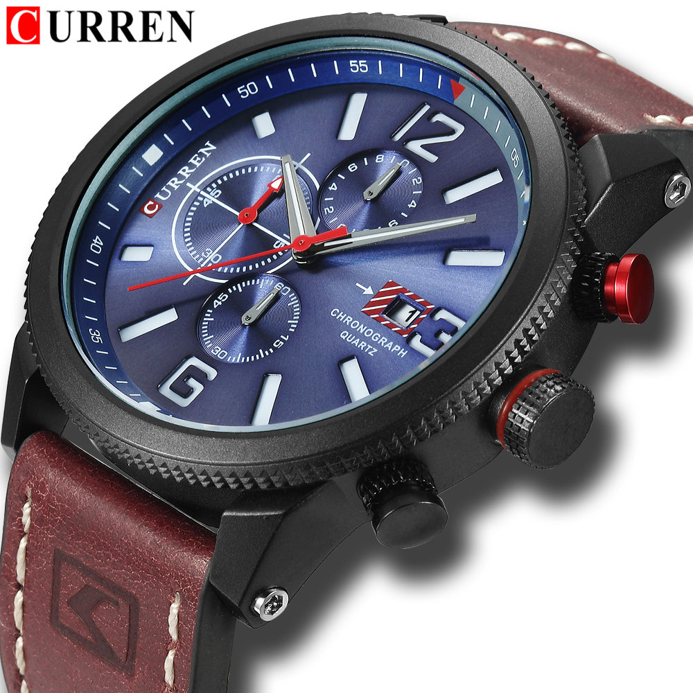 Watch Brand  Leather Quartz Wristwatch For Man  YSYH  Men's Water Resistant
