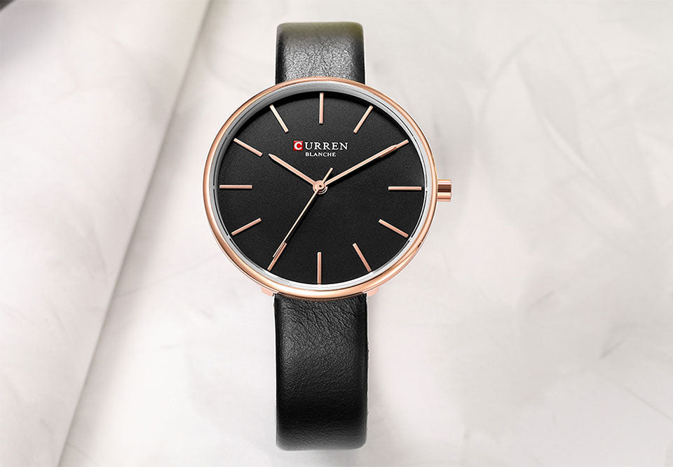 YSYH Fashion Slim Quartz Watches Ladies Leather Strap Wristwatch Womens Watch Black Clock Female Casual Accessories Relojes