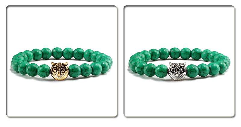 Sliver Owl Turquoises Bracelet-Bracelet-Rossny