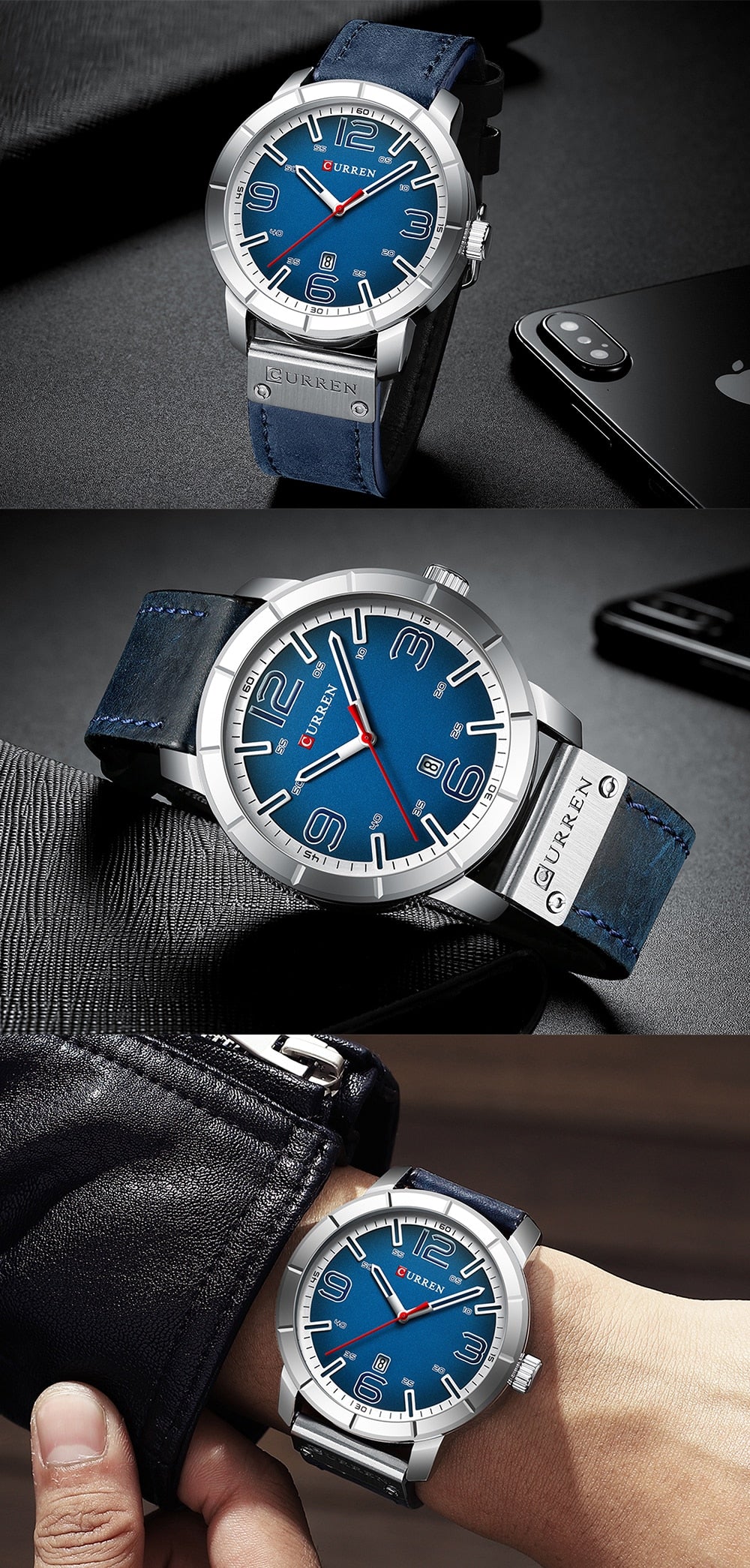 YSYH Quartz Wrist Watch Men Watches Luxury Leather Wristwatch For Male Clock