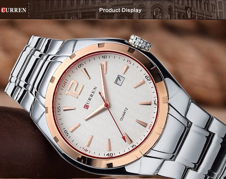 YSYH &Casual Date Men Watches Steel Band Quartz Waterproof Wristwatches erkek kol saat