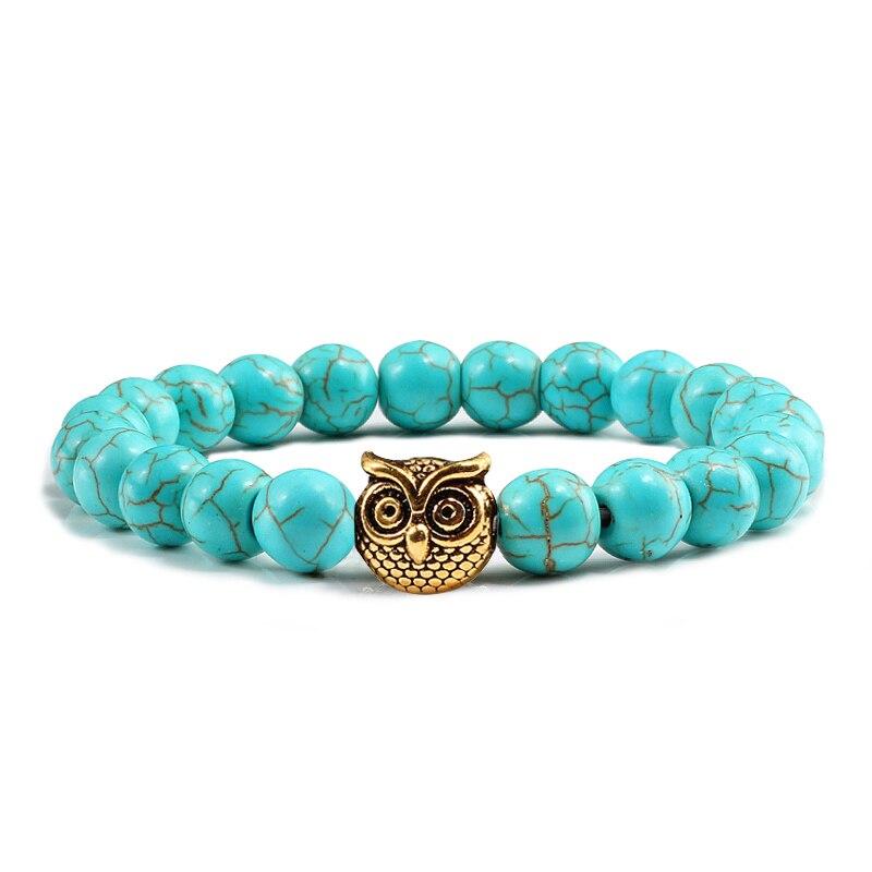 Sliver Owl Turquoises Bracelet-Bracelet-Rossny