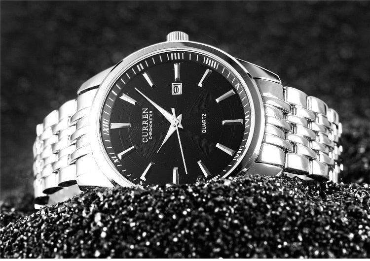 YSYH New Watches Fashion Simple style Calendar Casual Business Men Wristwatch Full Steel Quartz Male Clock Waterproof Watch