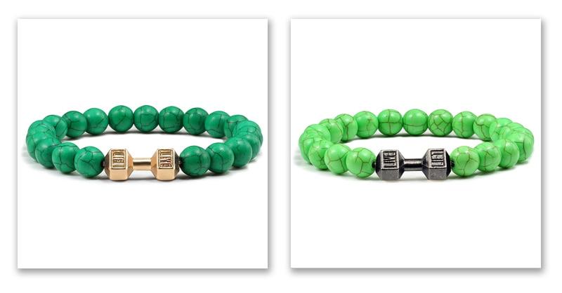 Turquoises Green Blue Beads Dumbbell Bracelets-Bracelet-Rossny