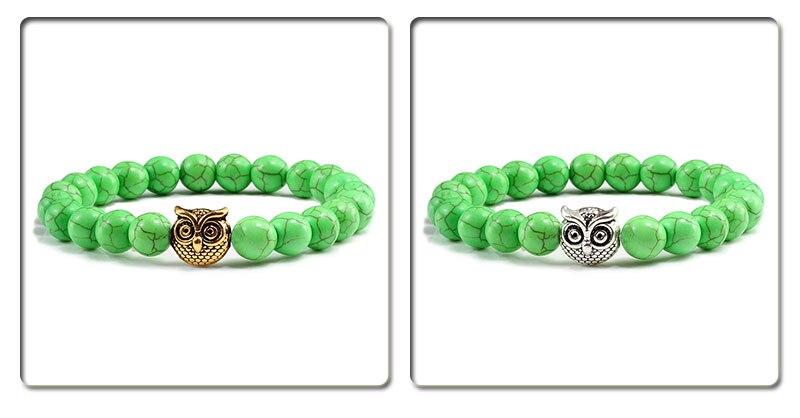 Sliver Owl Turquoises Bracelet-Bracelet-Rossny