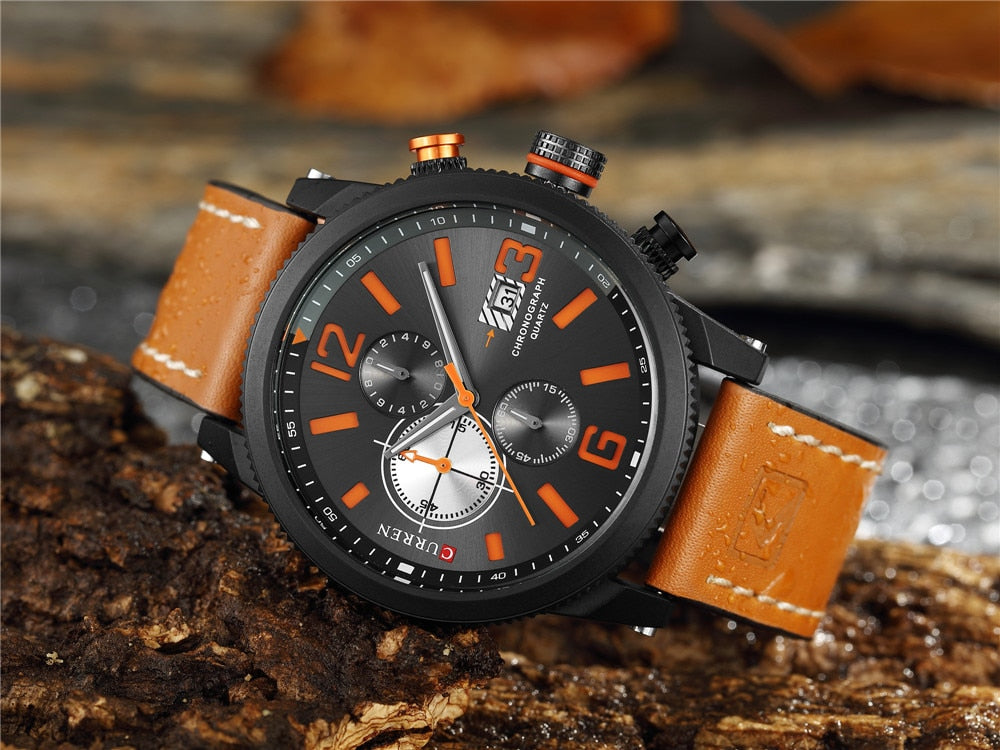 Watch Brand  Leather Quartz Wristwatch For Man  YSYH  Men's Water Resistant