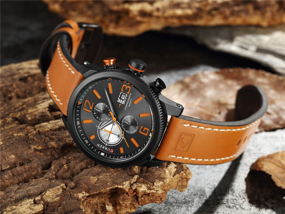 Watch Brand  Leather Quartz Wristwatch For Man  YSYH  Men's Water Resistant
