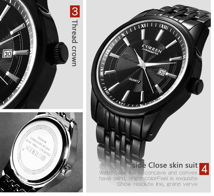 YSYH New Watches Fashion Simple style Calendar Casual Business Men Wristwatch Full Steel Quartz Male Clock Waterproof Watch