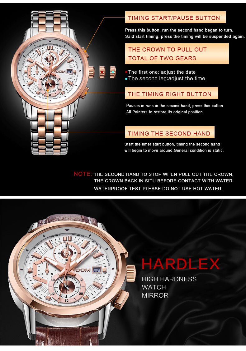 YSYH High quality Movement Men's Sports Waterproof Watch Stopwatch countdown Calendar Multi-function Casual Quartz Wristwatch