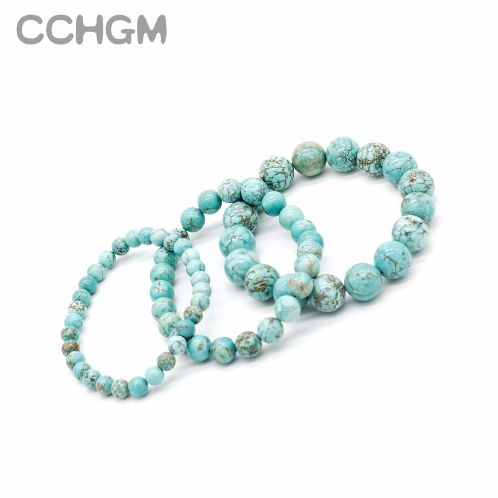 Natural Turquoises stone beads bracelets-Bracelet-Rossny