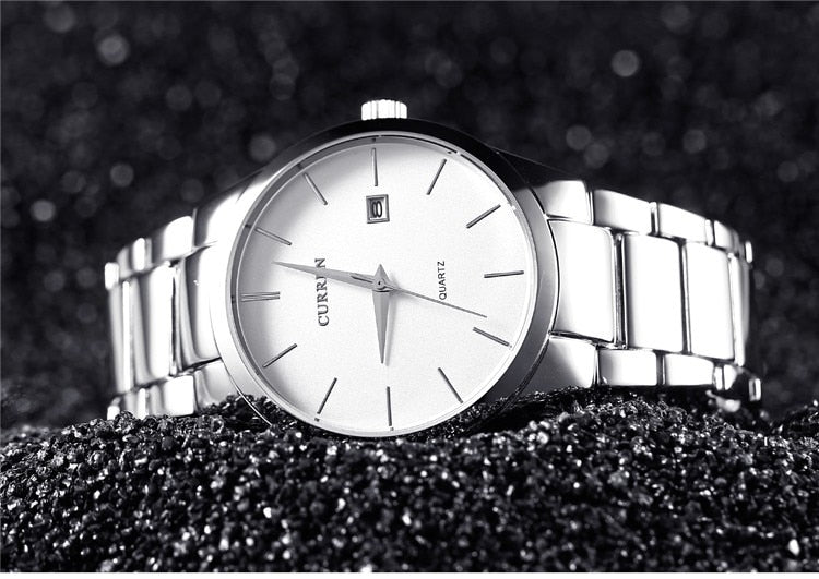 YSYH Luxury Classic  Men Watches Display Date Quartz-watch Male Wristwatch Full Steel Clock