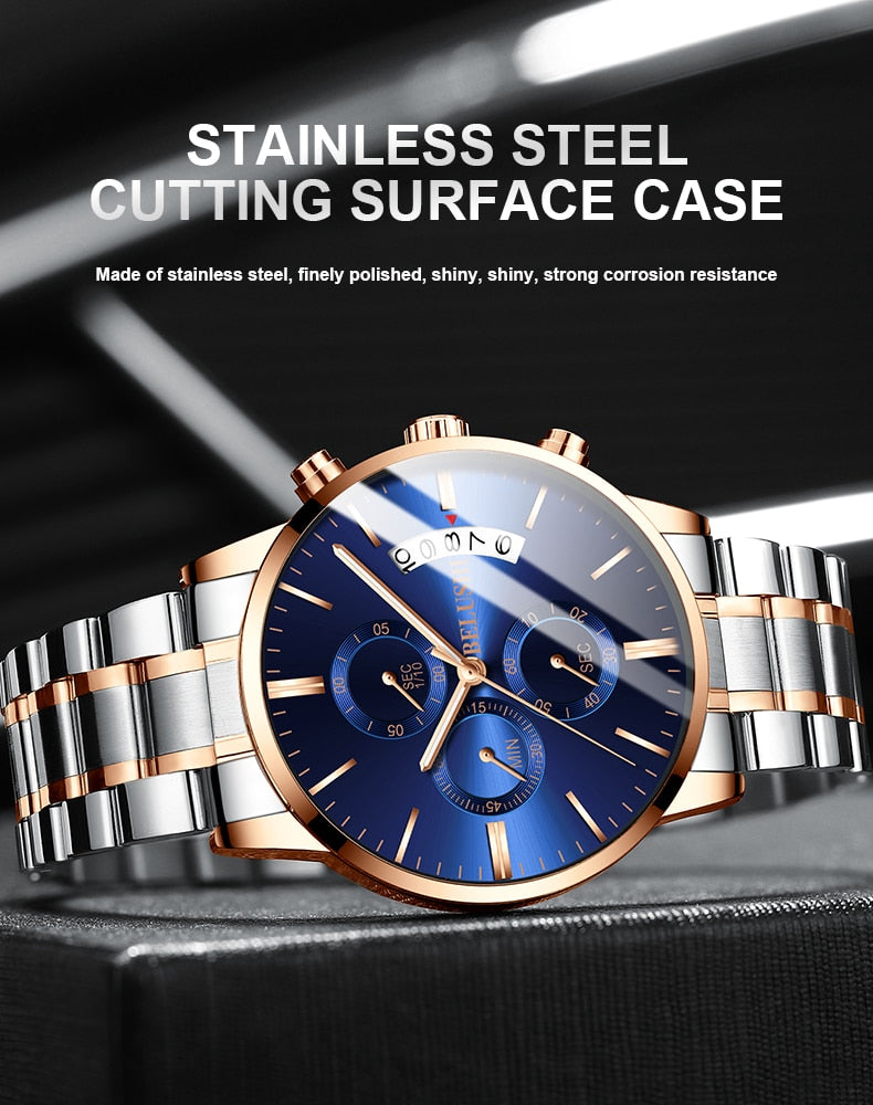 Men's watch luxury brand BELUSHI high-end man business casual watches male waterproof sports quartz wristwatch relogio masculino