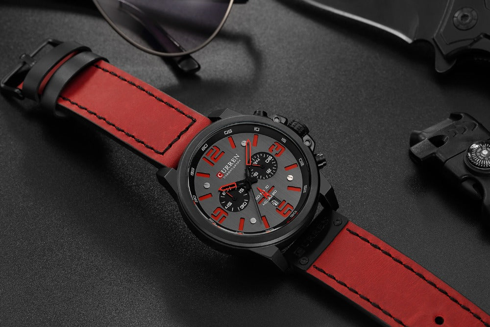YSYH Men's Watches Casual Quartz Leather Wristwatch