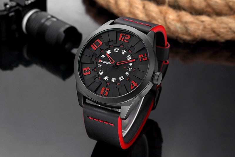 YSYH Luxury Brand Sports Wristwatch Display Date Men's Quartz Watch Leather Strap Waterproof Male Clock