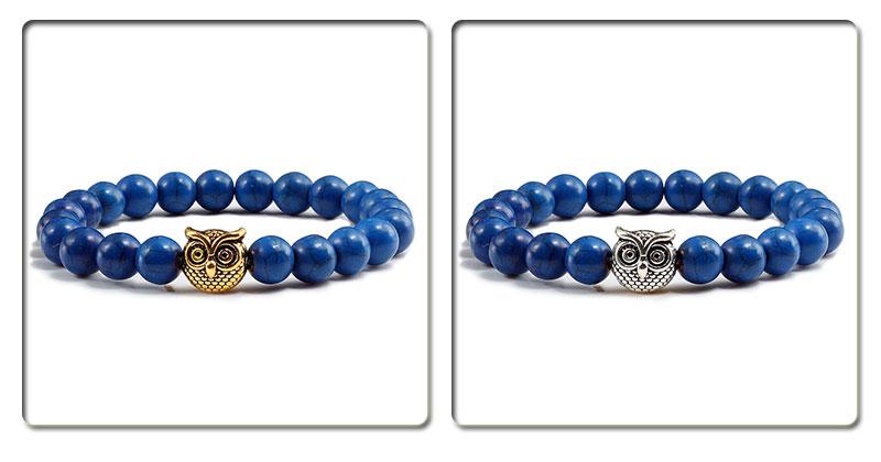 Sliver Owl Turquoises Bracelet-Bracelet-Rossny