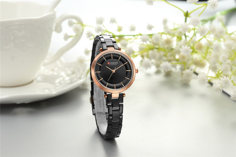YSYH Luxury Brand Minimalist Quartz Watches Women Rose Gold Bracelet Watch Casual Slim Clock for Ladies Wristwatch with Steel