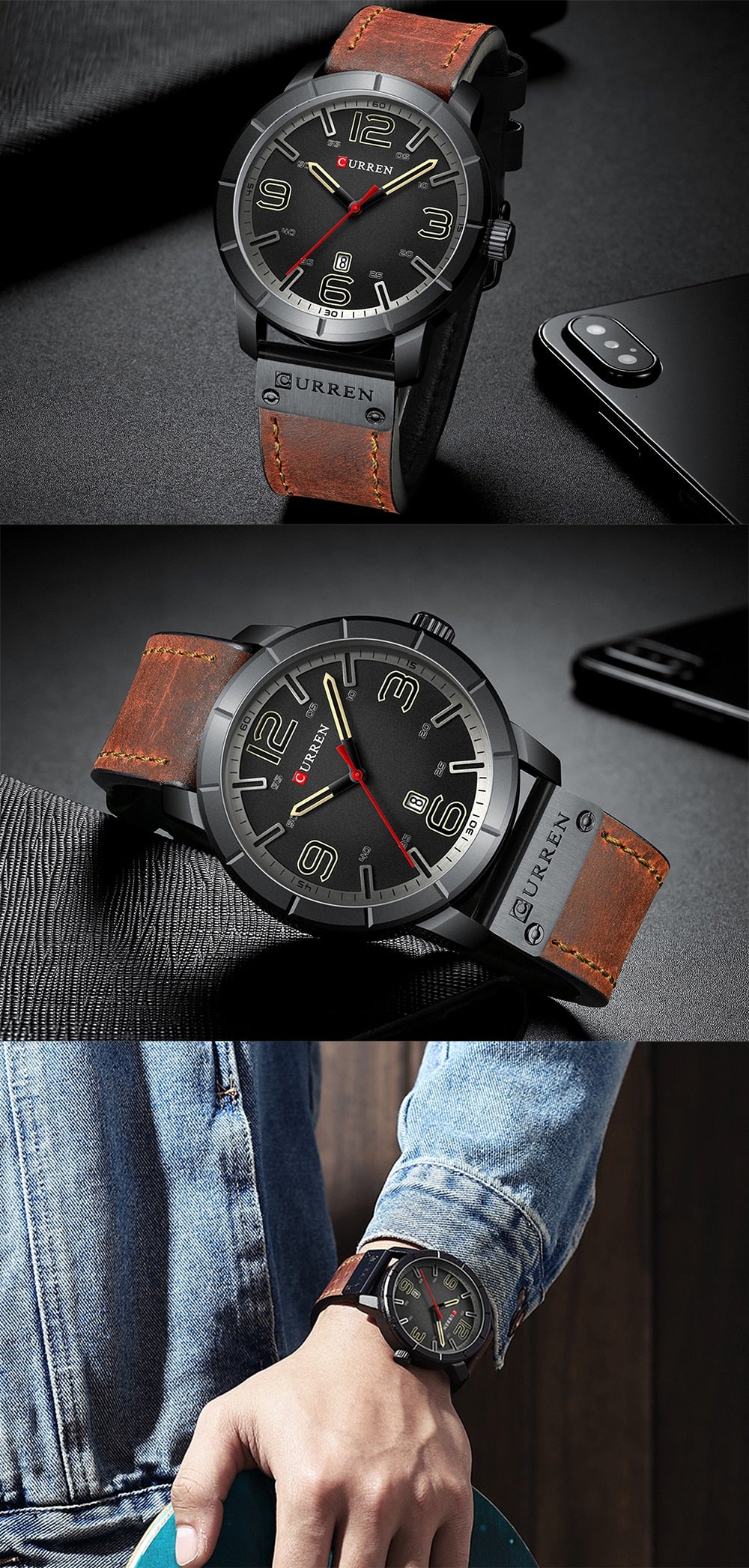 YSYH Quartz Wrist Watch Men Watches Luxury Leather Wristwatch For Male Clock