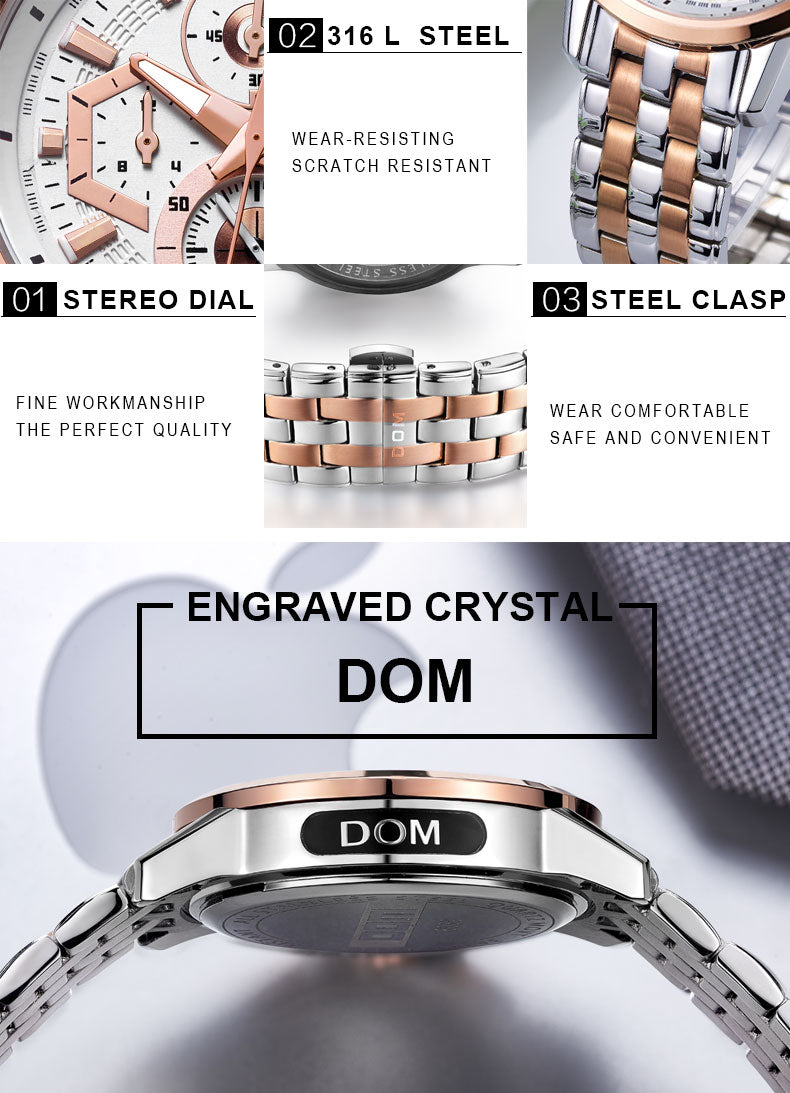 YSYH High quality Movement Men's Sports Waterproof Watch Stopwatch countdown Calendar Multi-function Casual Quartz Wristwatch