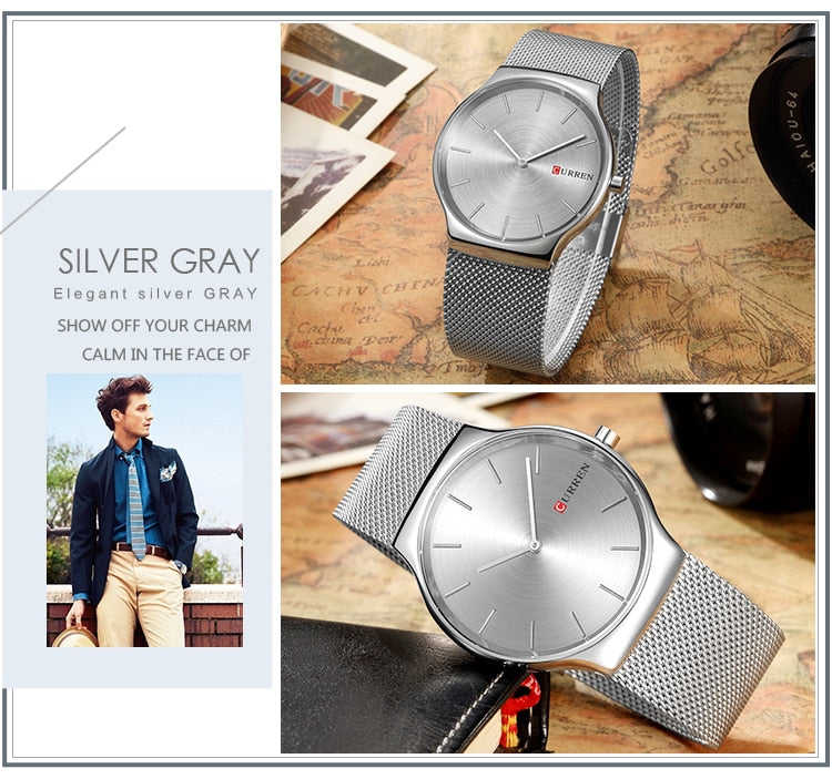 YSYH Fashion Business Men Watches Ultra-thin Male Clock Analog Quartz Sports Steel Waterproof Wristwatch