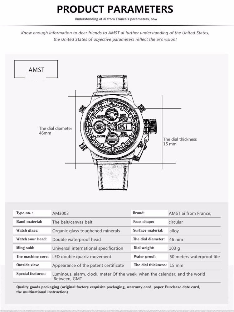 YSYH Wrangler Series Men's Watch 50 Meter Dive Leather Strap Military Watch Men's Waterproof Sports Quartz Alarm Clock  New