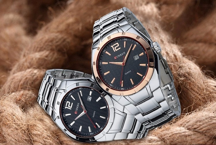 YSYH &Casual Date Men Watches Steel Band Quartz Waterproof Wristwatches erkek kol saat