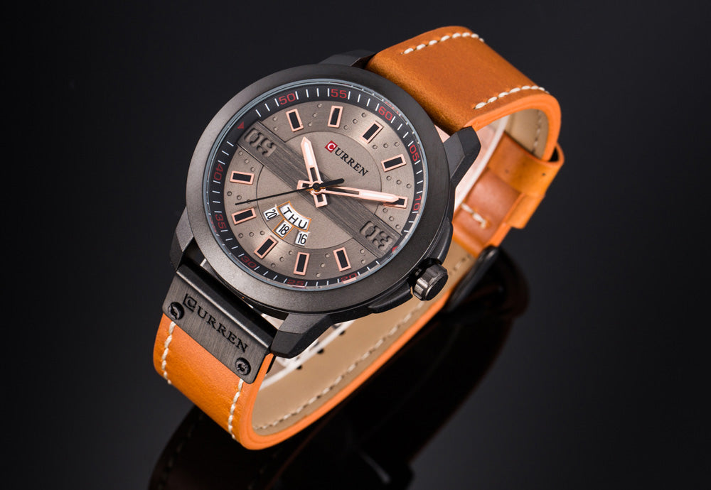 YSYH Men Watches Display Date Week Quartz Wristwatch  Male Clock