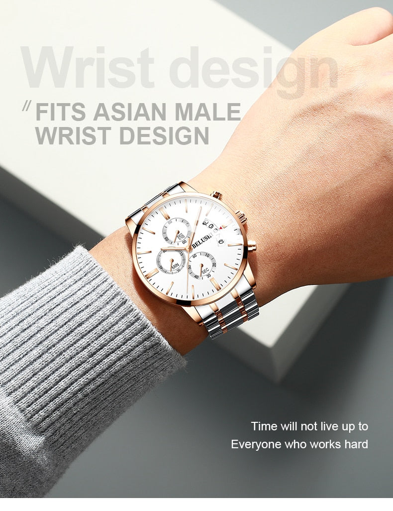 Men's watch luxury brand BELUSHI high-end man business casual watches male waterproof sports quartz wristwatch relogio masculino