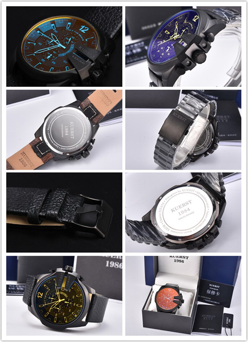 YSYH Mens Sport Watch Men Waterproof Quartz Watch Fashion Leather Strap Chronograph