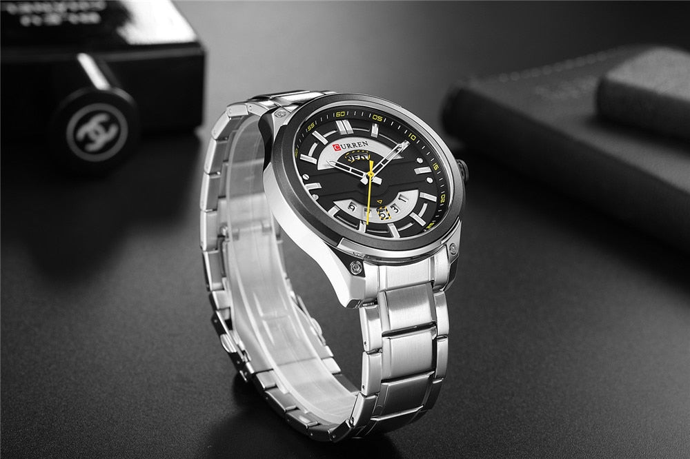 YSYH Calendar Watches Casual Sport Watch For Men 30M Water Resistant Stainless Steel Band Male Clock Luminous Wristwatches