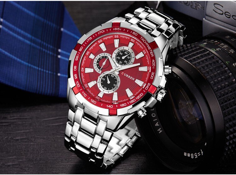 YSYH  Men Watches Analog Sport Clock Full Steel Waterproof Wrist Watch For Men   Male Clock
