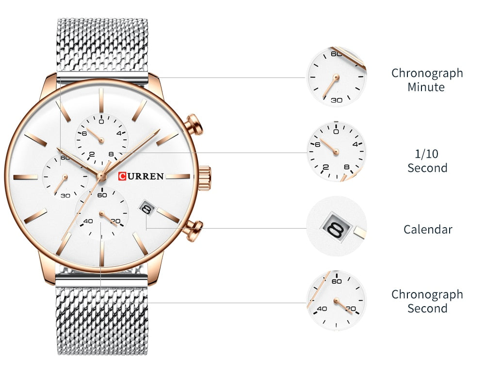 Mens Watches YSYH  Quartz Wristwatch for Men Classic Chronograph Clock Casual Sport  Watch Waterproof  Homem