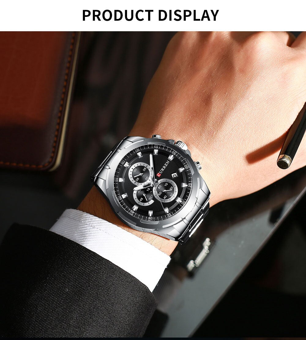 YSYH  Luxury Military Steel Sports Wristwatch For Man Men's Waterproof Male Clock