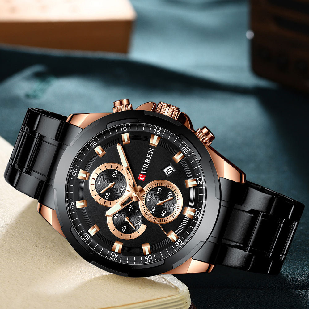 YSYH Watches Men Sport Wristwatch Fashion Business Analog Quartz Watch Male Clock Chronograph Stainless steel  Watch