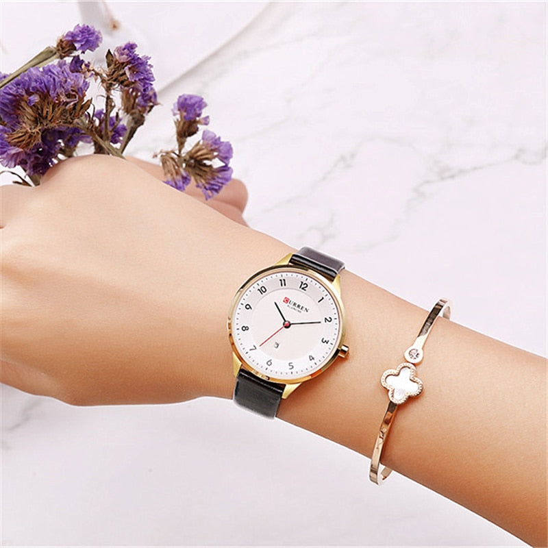 YSYH Date Quartz Women's Watch Ultra Thin Leather Ladies Dress Wristwatch Simple Digital Female Clock Reloj Mujer