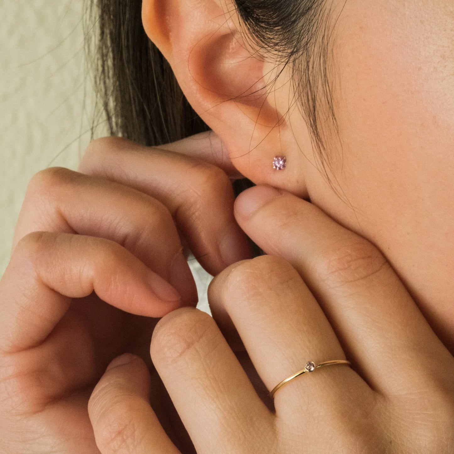 June Birthstone Stud Earrings (Alexandrite)