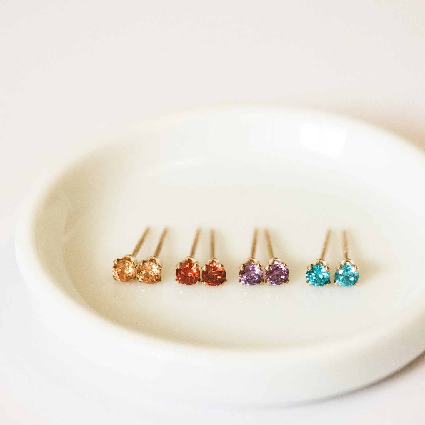 June Birthstone Stud Earrings (Alexandrite)
