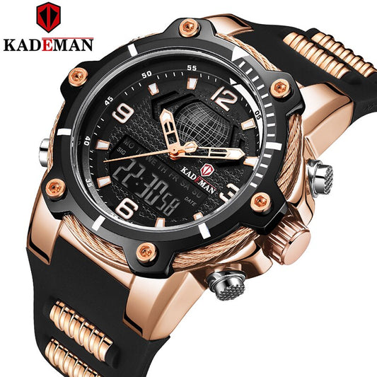 YSYH Fashion Men's Sport Quartz Watch Man Multifunction Waterproof Luminous Wristwatch Men Dual Dispay Clock Horloges Mannen