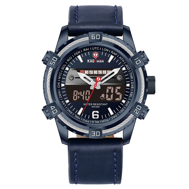 Luxury Male Watch with Alarm Clock Luminous Dial Digital Quartz Top Brand Man Watches  New Dual Display Men's Watch