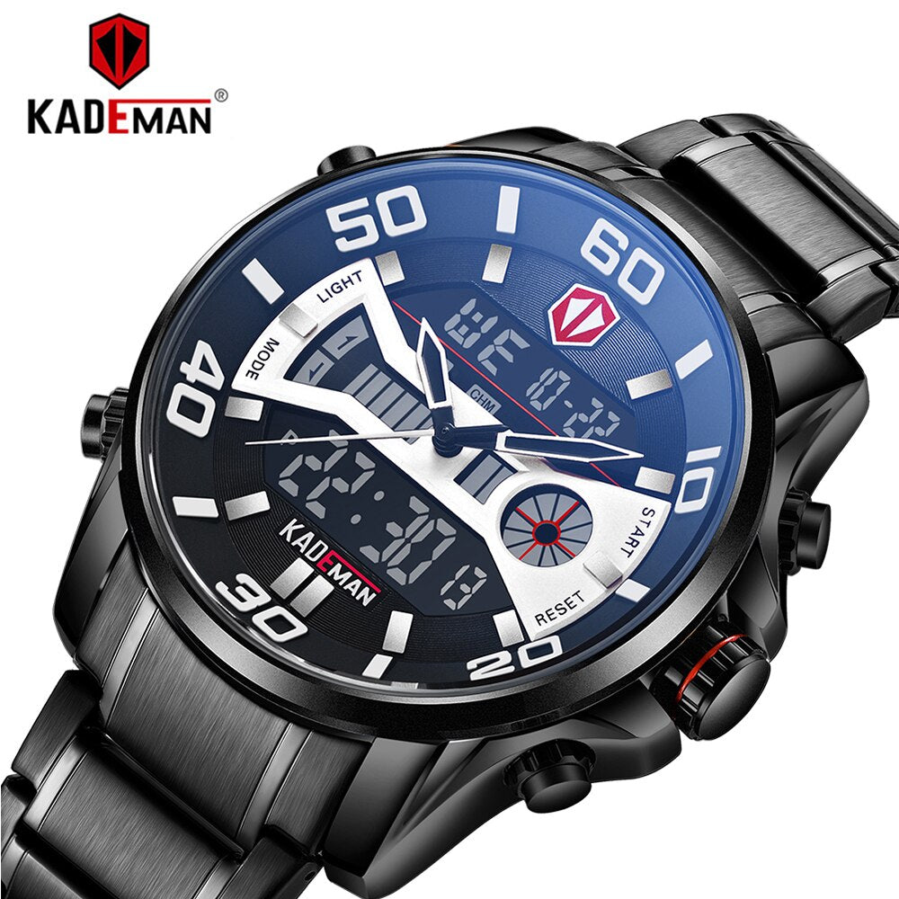 YSYH Men Army Sport Watches Male Military Stainless Quartz Clock Top Brand Mens LED Analog Digital Watch Relogio Masculino