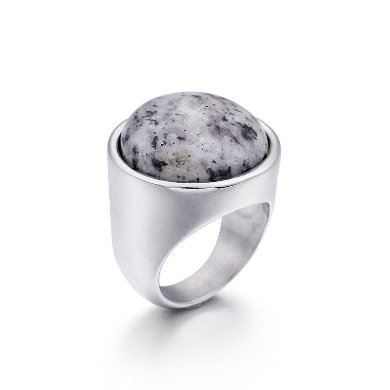 Rossny Crystal Rings Lady Marble Color Stone Rings Women Size 6-9 Antique Silver & Gold Wedding Rings Party Jewelry-Rings-Rossny