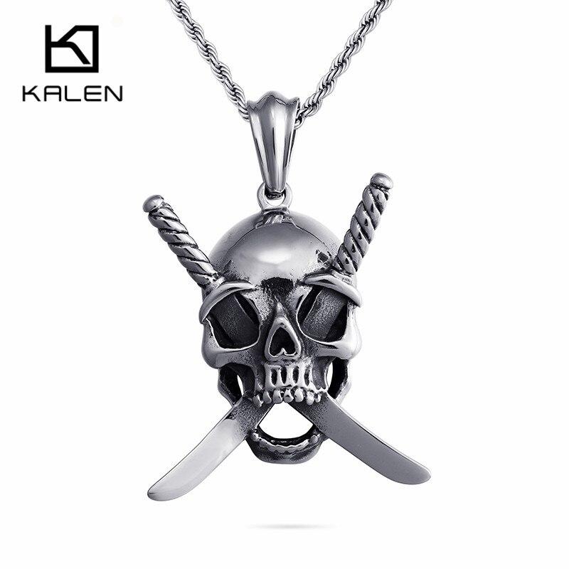 Gothic Viking Stainless Steel Skull Sword Pendant Necklace Jewelry-Necklace Pendant-Rossny