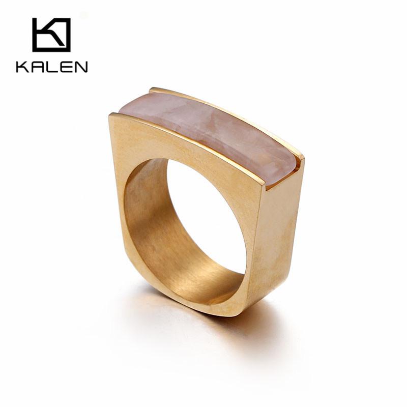 Rossny Stainless Steel Peru Lima Gold Rings For Women Bohemia Colorful Crystal Stone Charm Finger-Rings-Rossny