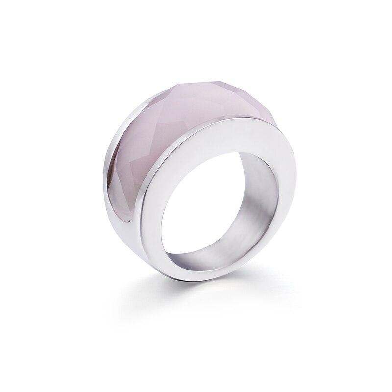 Rossny Wedding Crystal Party All Rings Gold/Silver Stainless Steel Colorful Stone Charm-Rossny