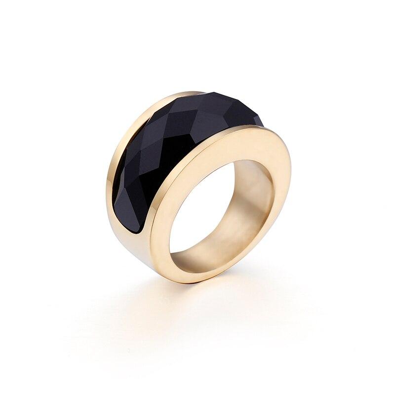 Rossny Wedding Crystal Party All Rings Gold/Silver Stainless Steel Colorful Stone Charm-Rossny