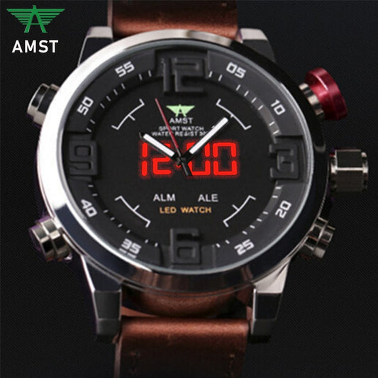 YSYH Men's G Style shock Watch  LED Display Military Watch Men Double Display Watch 5Bars Waterproof Quartz Clock