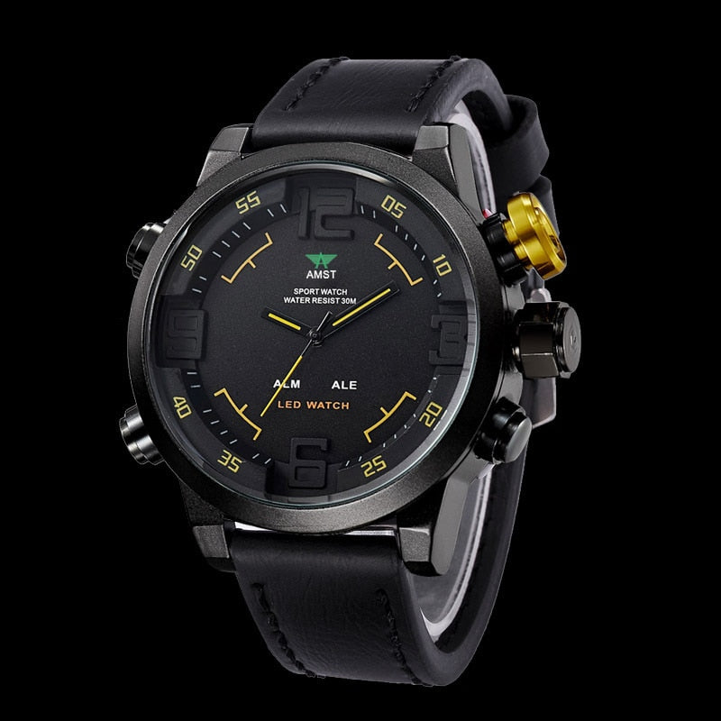 YSYH Men's G Style shock Watch  LED Display Military Watch Men Double Display Watch 5Bars Waterproof Quartz Clock
