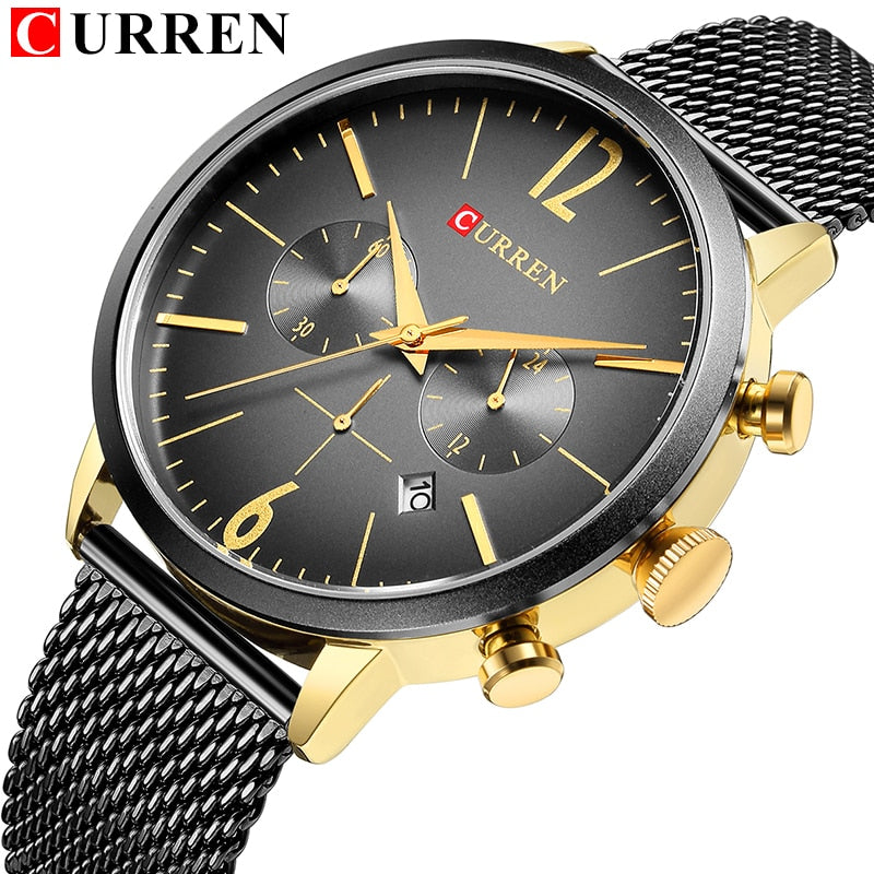 Luxury Brand YSYH Men Military Sport Watches Casual Quartz Wristwatch Mesh Steel Band Date Reloj Hombre Montre Homme