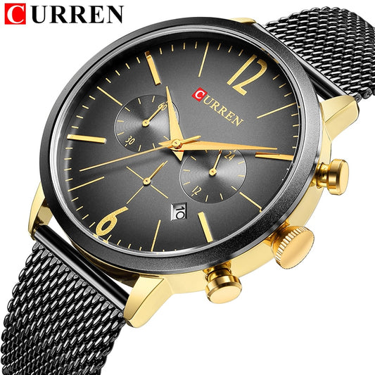 Luxury Brand YSYH Men Military Sport Watches Casual Quartz Wristwatch Mesh Steel Band Date Reloj Hombre Montre Homme